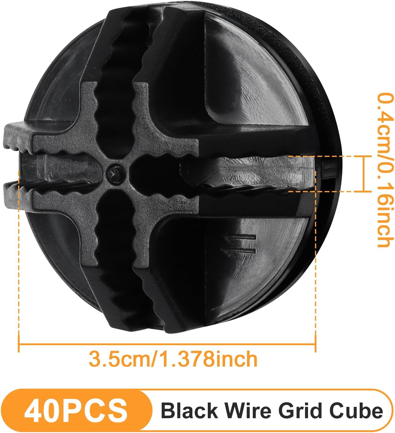 40 Pieces Plastic Storage Cube Connectors Wire Cube Connectors for Modular Closet Storage Organizer and Wire Grid Cube Storage Shelving(Black)