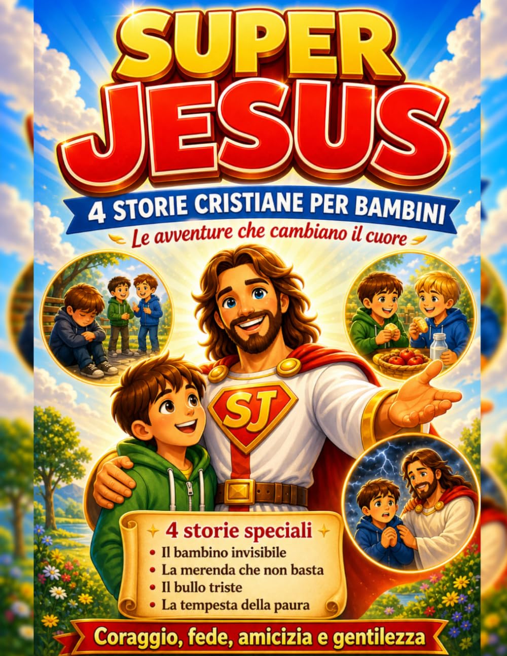 Super Jesus – Il Supereroe della Luce: Fumetto cristiano per bambini su Gesù – 4 storie illustrate su amore, gentilezza e coraggio con episodio bonus ... Jesus – Avventure che cambiano il cuore)