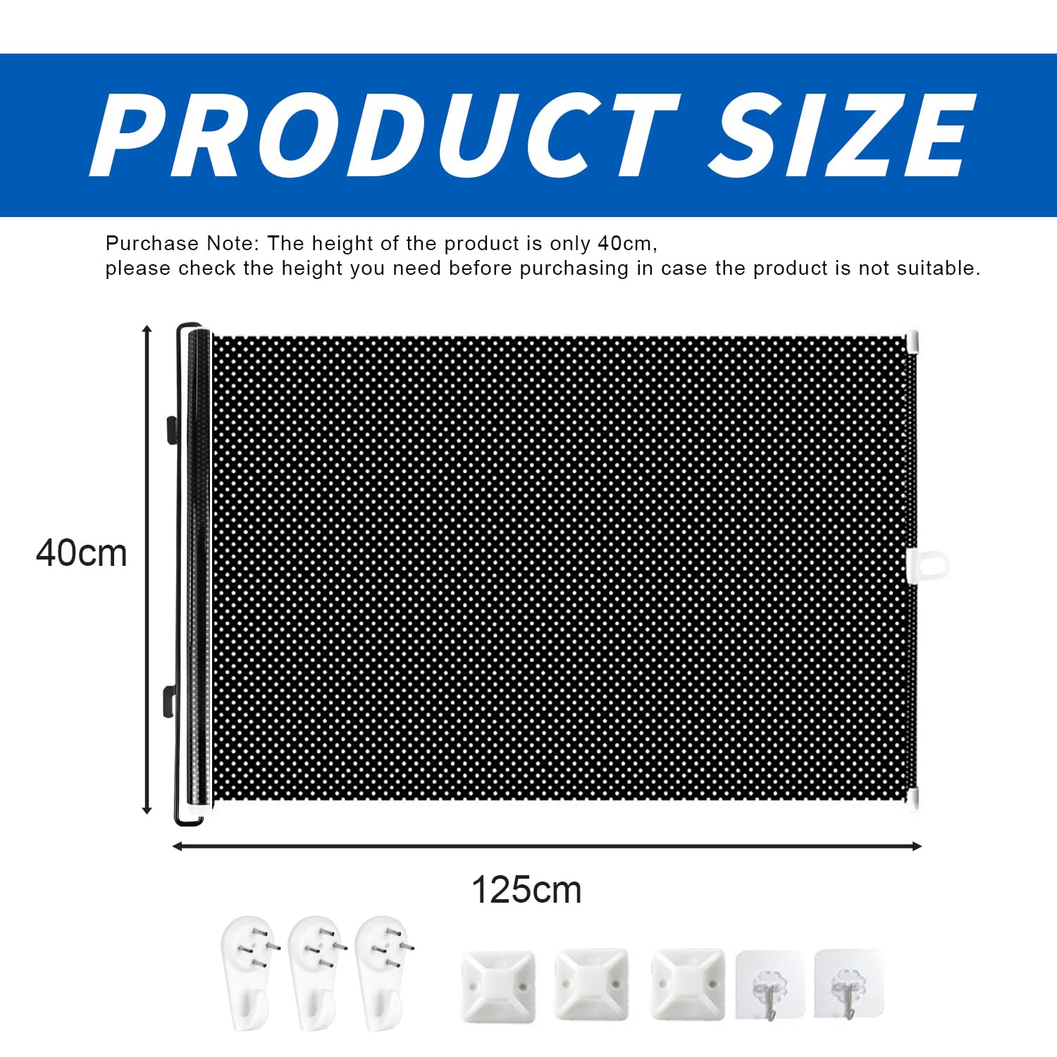 Stair Gates for Dogs PVC Retractable Stair Gate, Height: 40 cm - Image 2