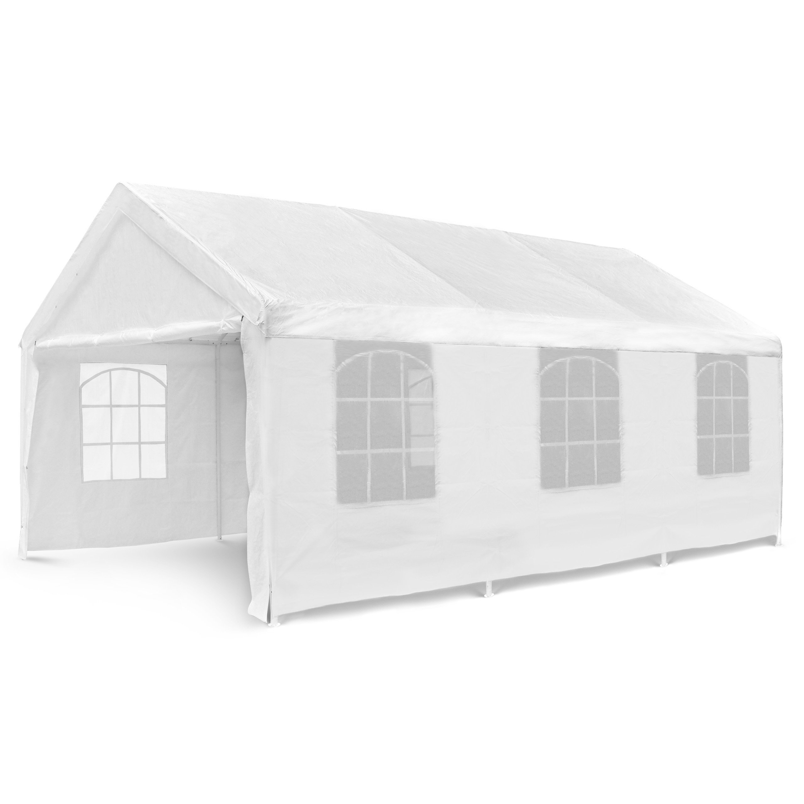 Festzelt Partyzelt 4x6 m weiß Pavillon Gartenzelt Seitenteile wasserdicht