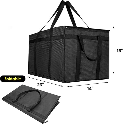 Miniatura 4 de Paquete de 12 bolsas enfriadoras con aislamiento XXXL extra grandes, bolsas de 23 x 15 x 14 pulgadas, bolsas aisladas con parte superior con
