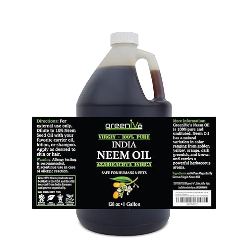 Miniatura 3 de Greenive - Aceite de neem - Aceite de neem 100 orgánico cultivado - Aceite de neem virgen prensado en frío - Exclusivamente en Tienda 128 onzas 1