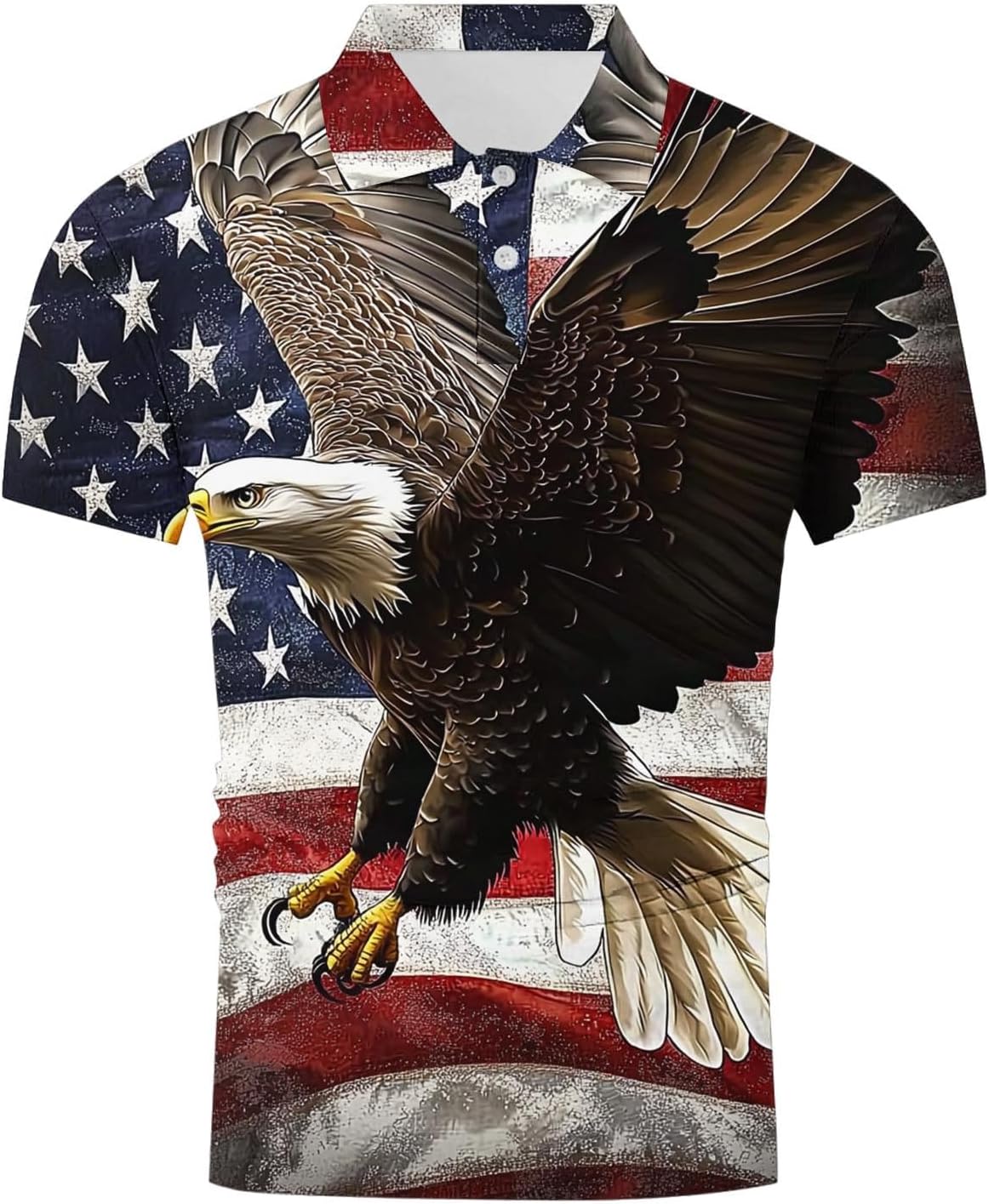 Mens Patriotic Polo Shirt Red White and Blue Star Short Sleeve Golf Shirts 4th of July Tie Dye Casual Collared Tops