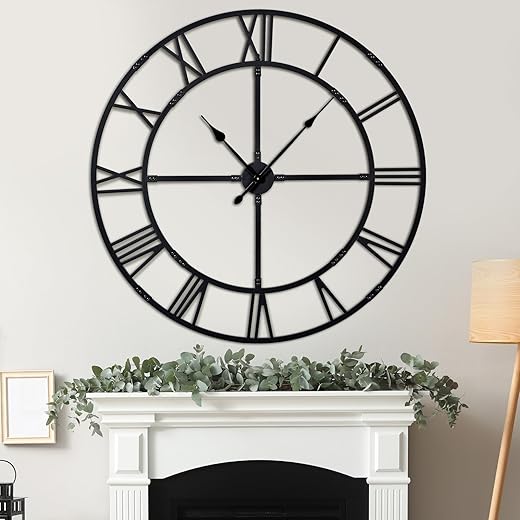 Oversized 48 inch Knocked Down (KD) Wall Clock for Living Room Decor – Extra Large Silent Non