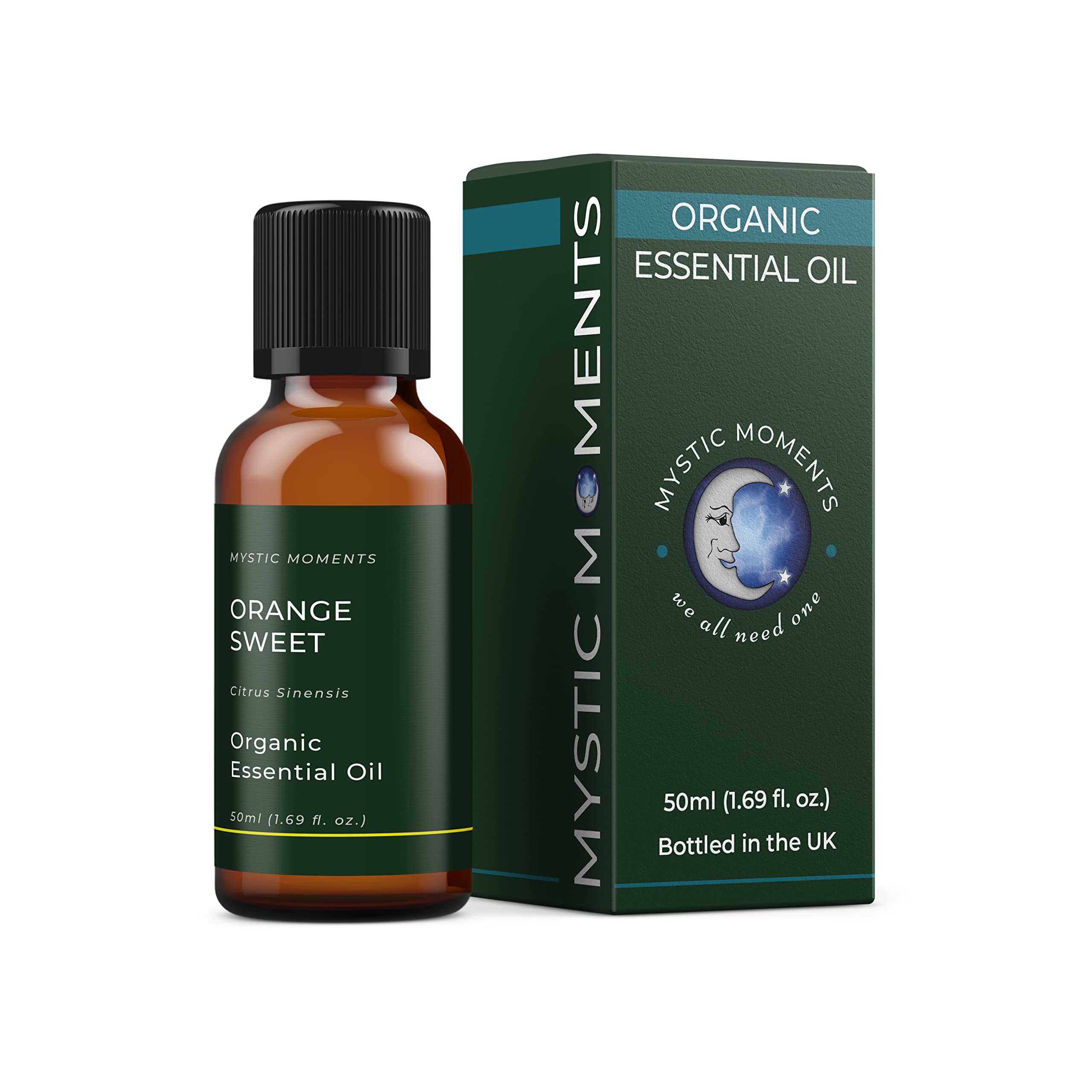 Mystic Moments | Organic Sweet Orange Essential Oil (Citrus sinensis) 50ml | Fresh Sweet Citrus Aroma | Uplifting Home Ambience | Aromatherapy & DIY Blends