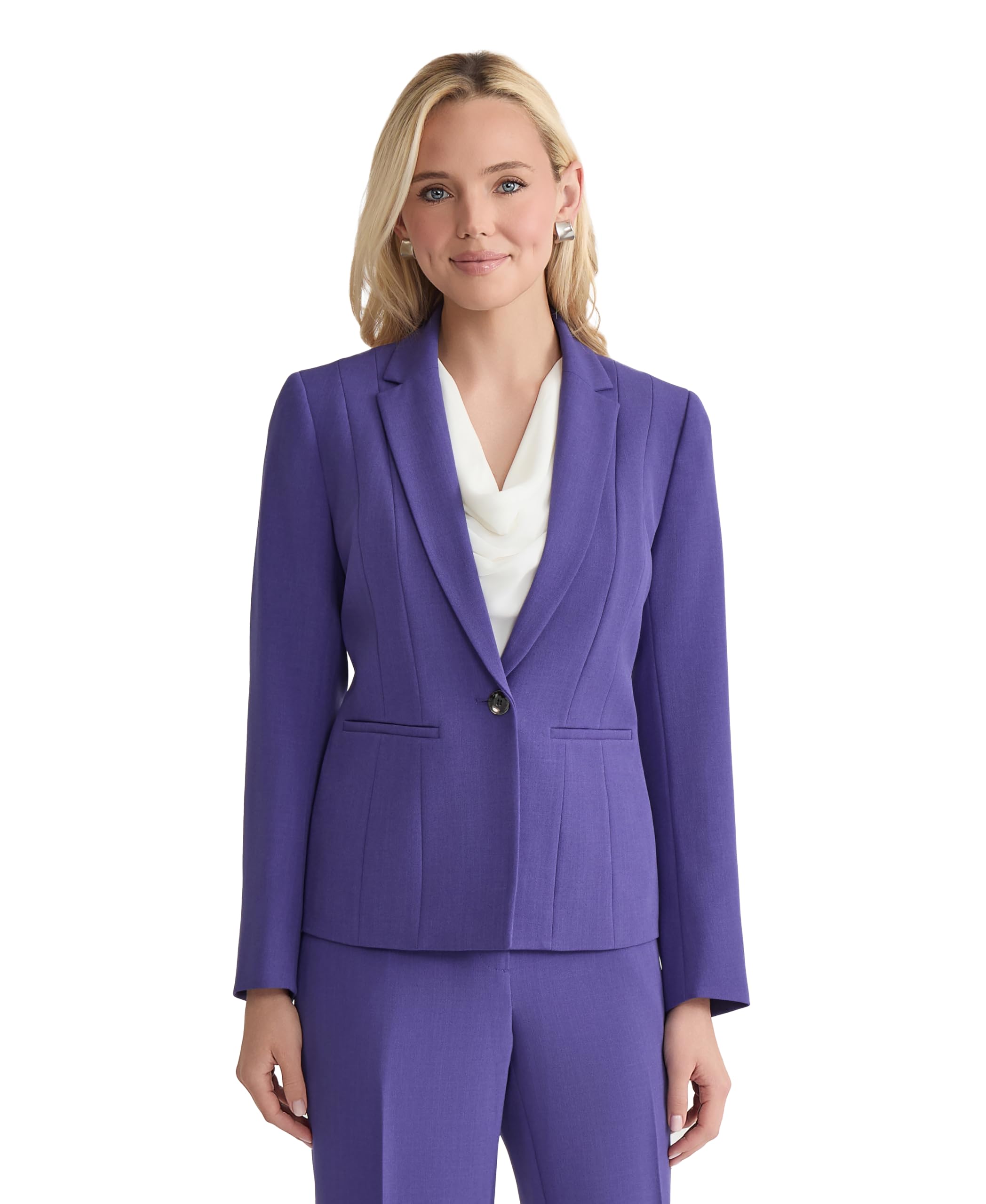 Kasper Womens One Button Blazer