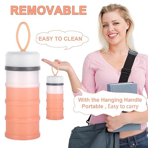 Miniatura 5 de Accmor Dispensador de fórmula de 2 piezas para llevar, contenedor de fórmula portátil apilable para llevar, sin BPA, para leche en polvo para bebés