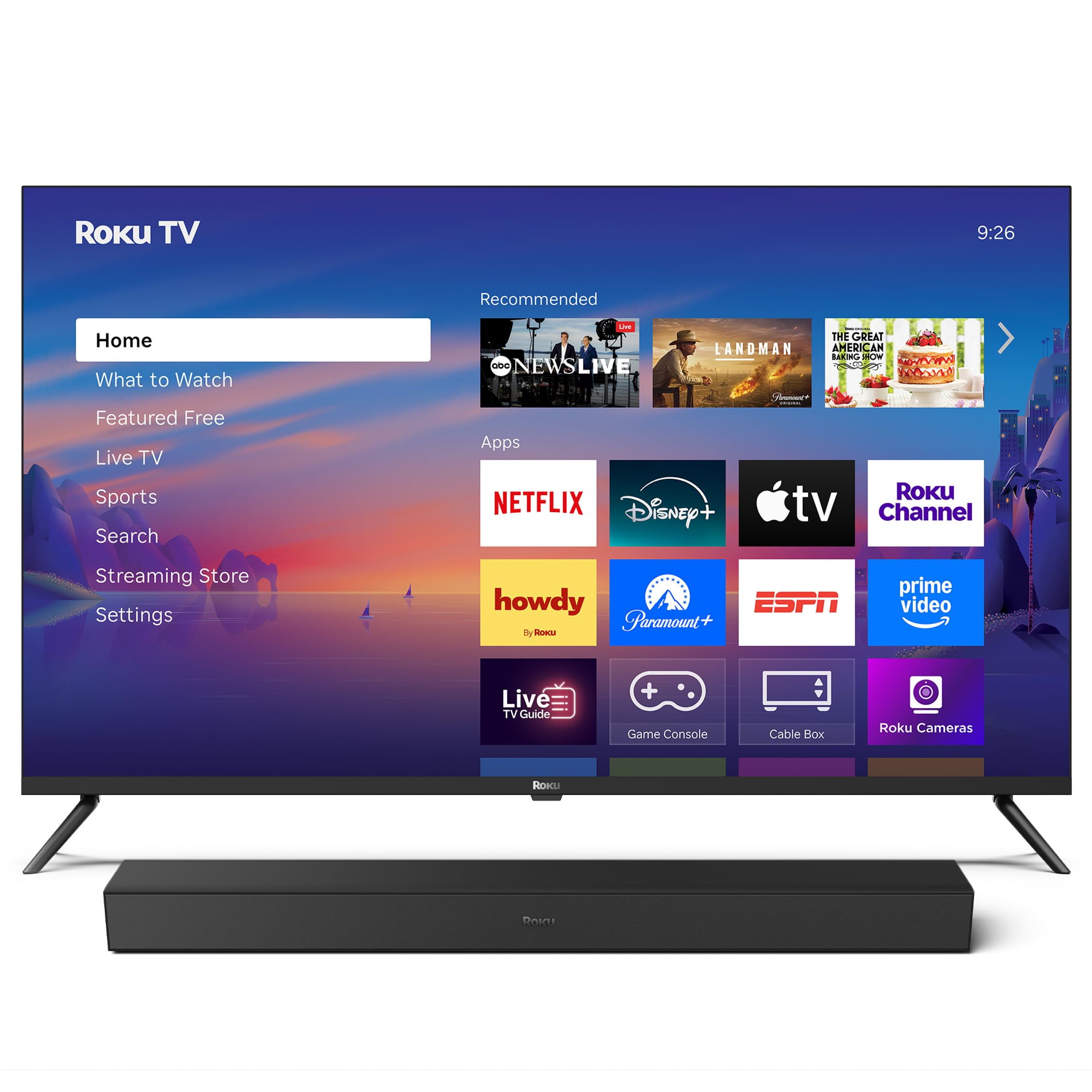 Roku Smart TV – 43-Inch Select Series, 4K HDR TV – RokuTV with Enhanced Voice Remote TV Wireless Soundbar, Soundbar Exclusively for RokuTV with Enhanced Stereo Sound