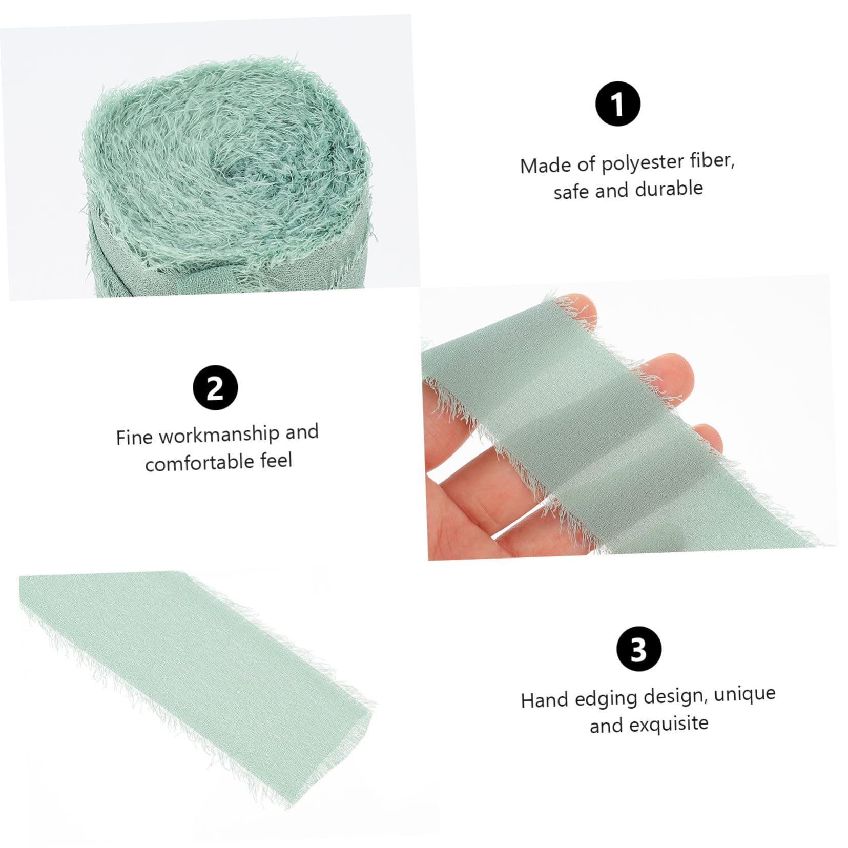 9rollen Handgemachtes Fransenband Chiffon Dekoratives Hochzeitsband Für Blumensträuße Und Bastelarbeiten Yards