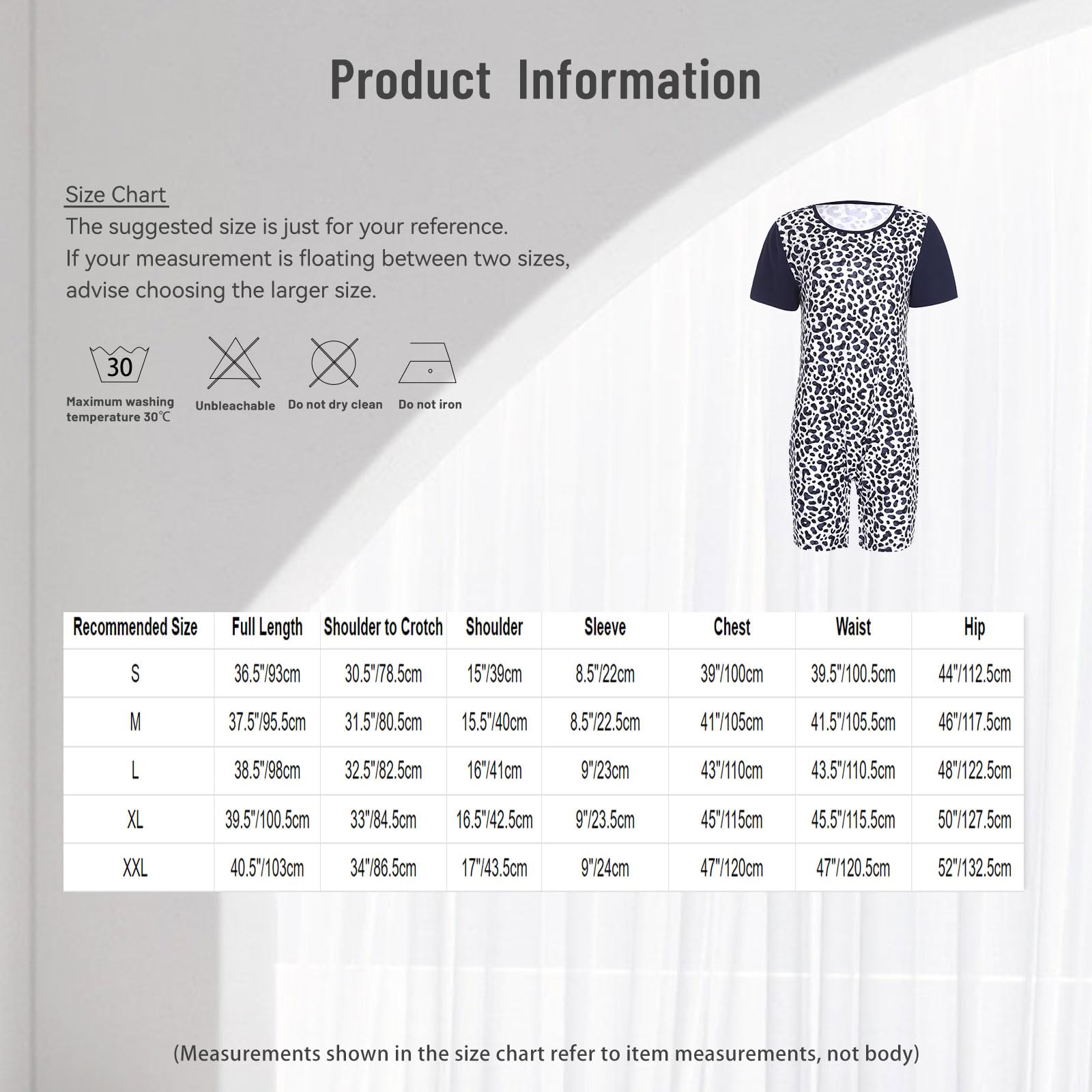 Sxiwei Combinaison Alzheimer Femme Manches Courtes Grenouillère Personnes Âgées Alzheimer Pyjama Body Combishort
