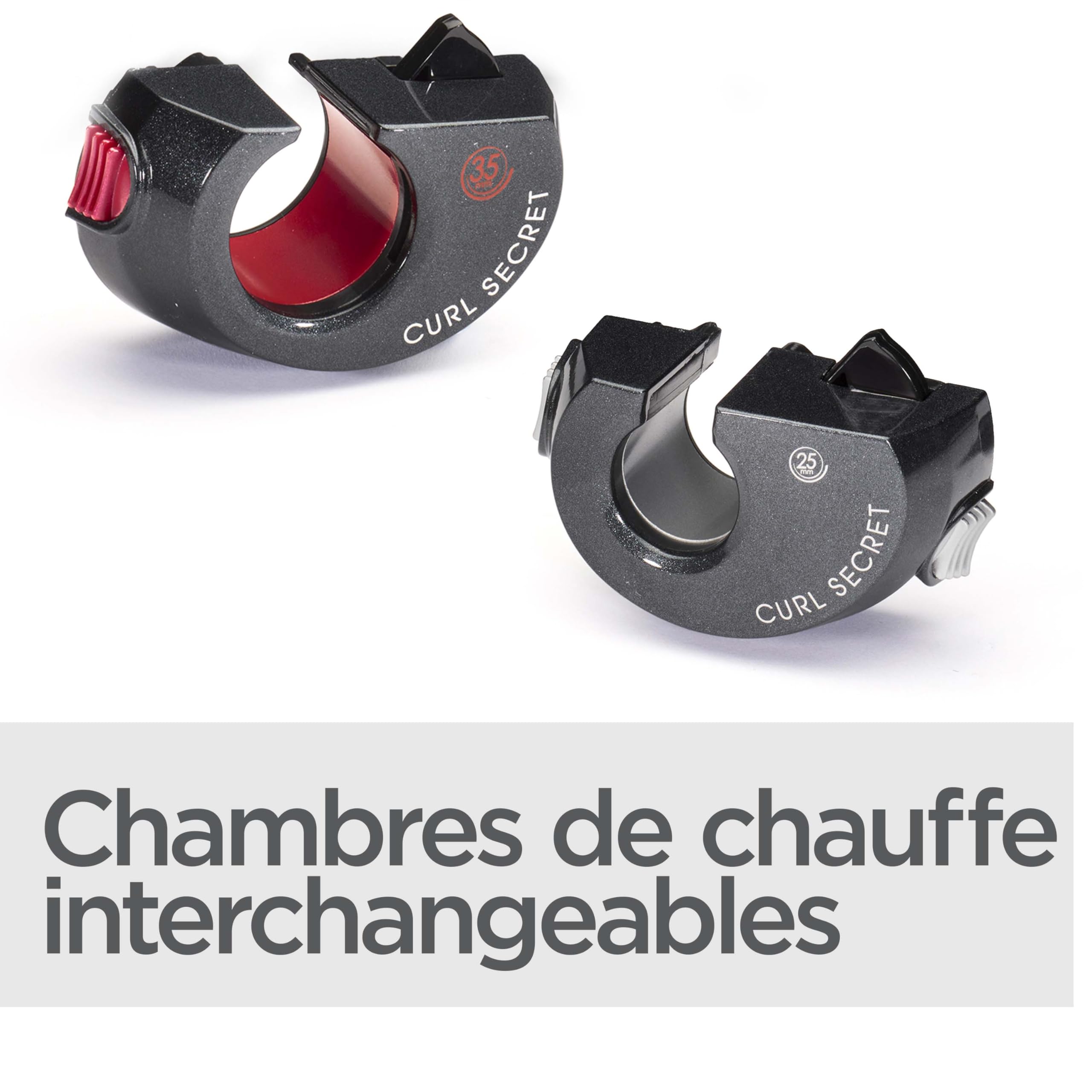 Curl Secret BaByliss - Boucleur automatique Ionic 2, 2 têtes interchangeables, Température de 190 à 230°C, Noir, 25-35mm, C1300E