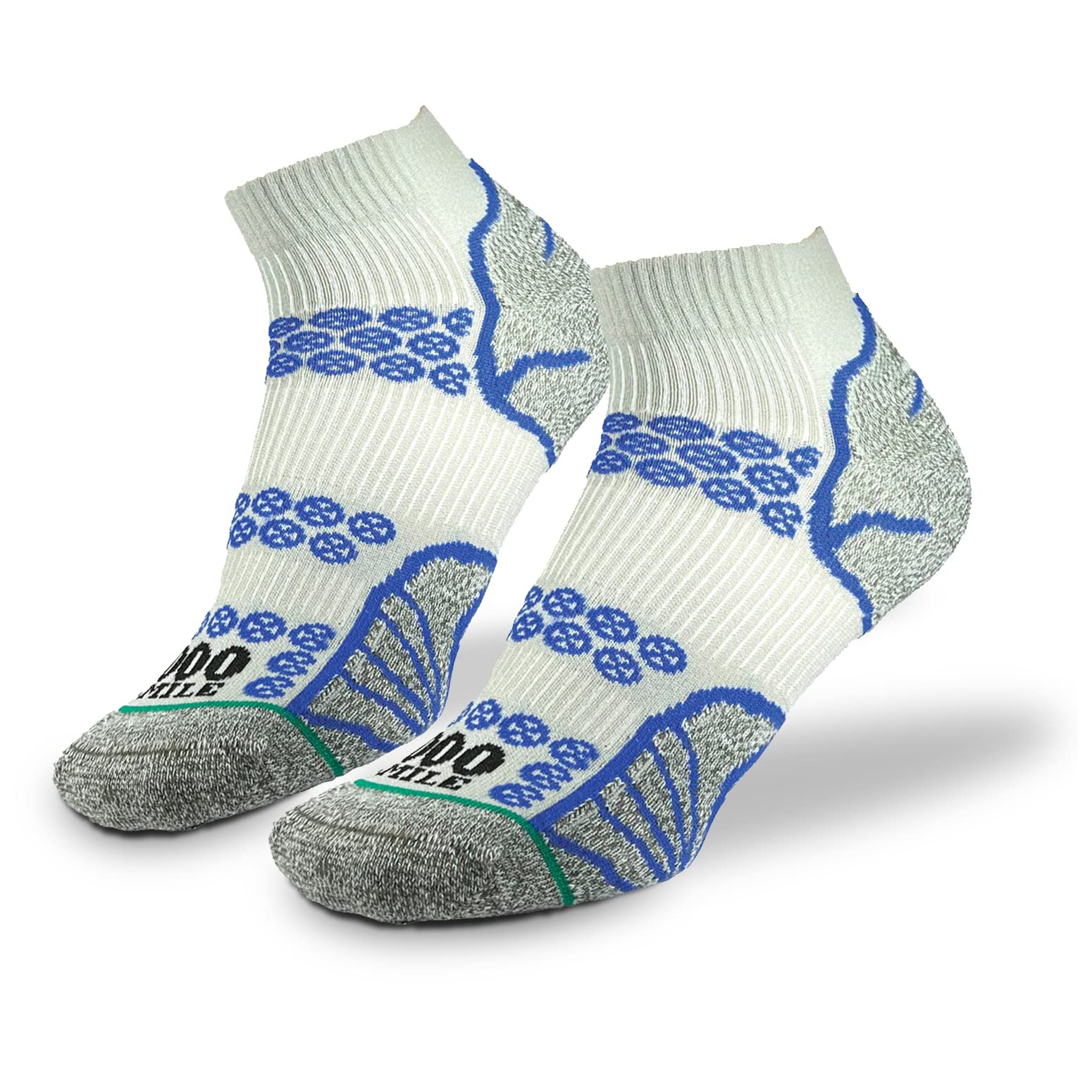 1000 Mile Men's Blue Lite Anklet Repreve Double Layer Blister Free Running Gym Socks - Silver/ (Large / 9-11.5Uk) Large
