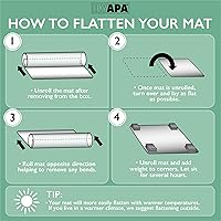 Vista 5 de Ilyapa Tapete de escritorio de oficina, tapete texturizado transparente, 47 x 23 pulgadas, protector de escritorio de plástico transparente