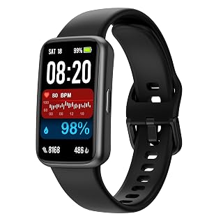 Fitness Tracker Smart Watch, 1.47" Color Screen, 100+ Sports, Black - Amazon product rated Grade A