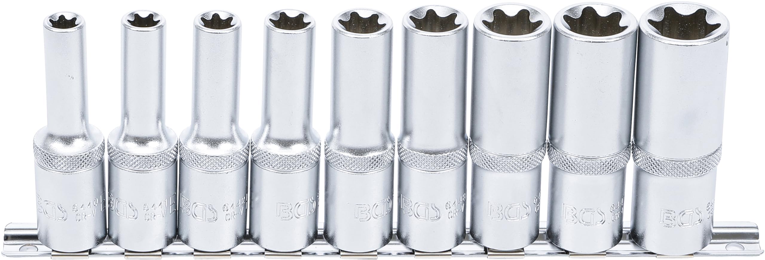 Bgs Silver 2026 | Socket Set, E-Type, Deep | 12.5 Mm (1/2") Drive | E10 - E24 | 9 Pcs.