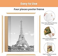 Vista 55 de upsimples - Marco de 12 x 16 pulgadas, color blanco, paquete de 3 marcos de fotos, marco de póster para montaje en pared horizontal o vertical, a