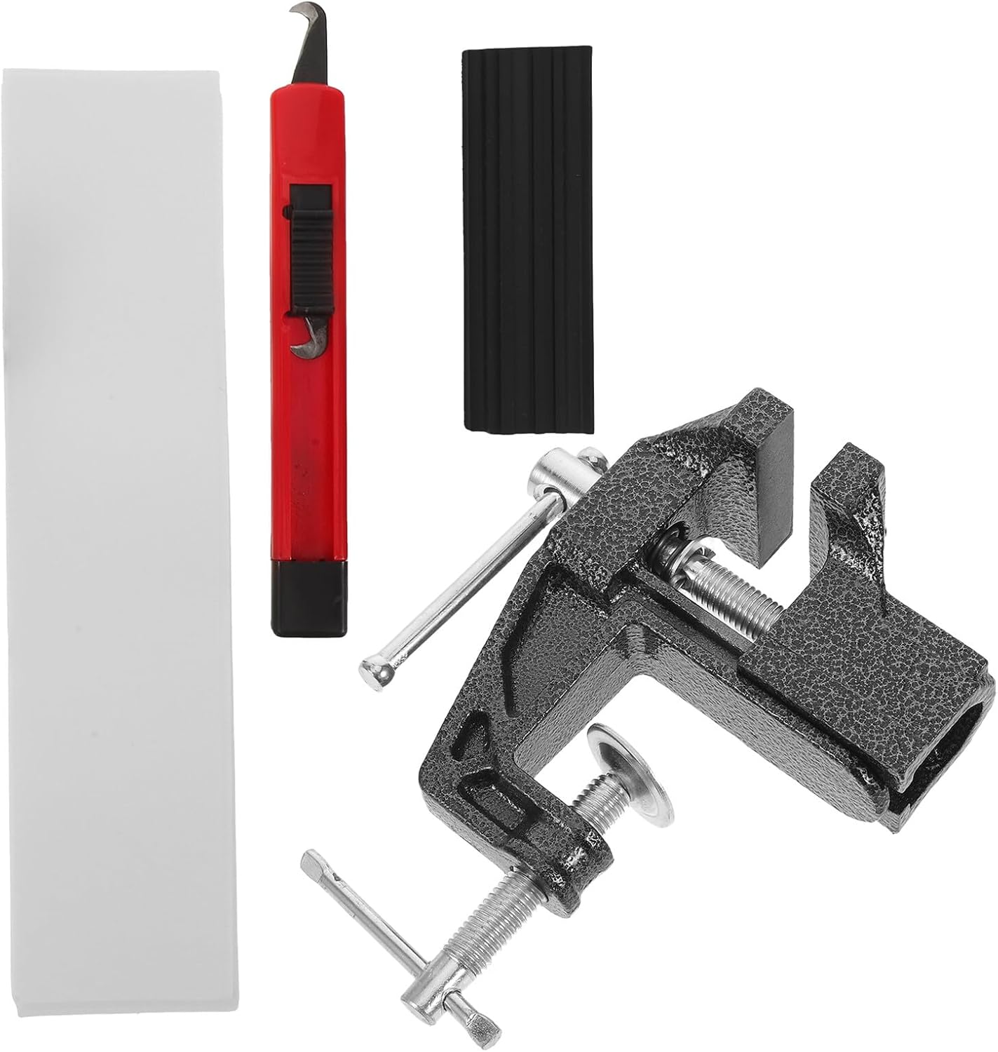 Alipis Golf Grip Regripping Kit 4pcs Set with Mini Vise Clamp, Rubber Clamp, Double-Sided Tape, and Hook Knife for Golf Club Repair and Replacement