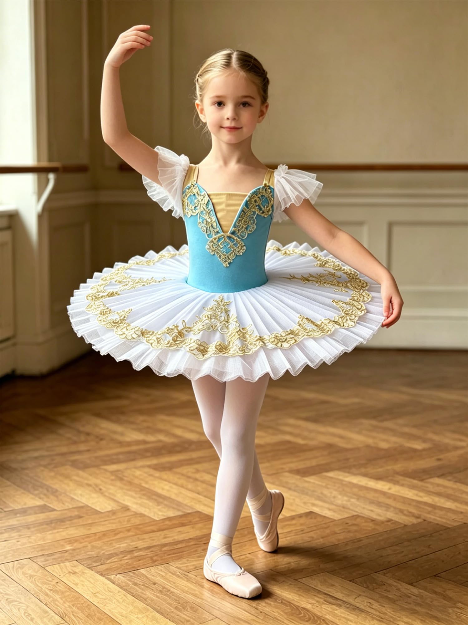 dPois Kinder Sweatkleid Mädchen Ballett Tütü Abendkleid Abendkleid Boho Kleid Festliches Kleid Ballettkleid Tanzkostüm Sommerkleid Tanzkurs