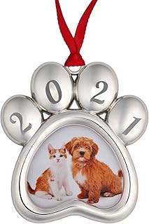 2021 Puppy First Christmas Ornaments - Cat or Dog Christmas Ornament for Tree - Photo Frame Ornament for Pet Lovers - 2021 Christmas Ornaments - Dog Memory Gifts - Cat Lover Present