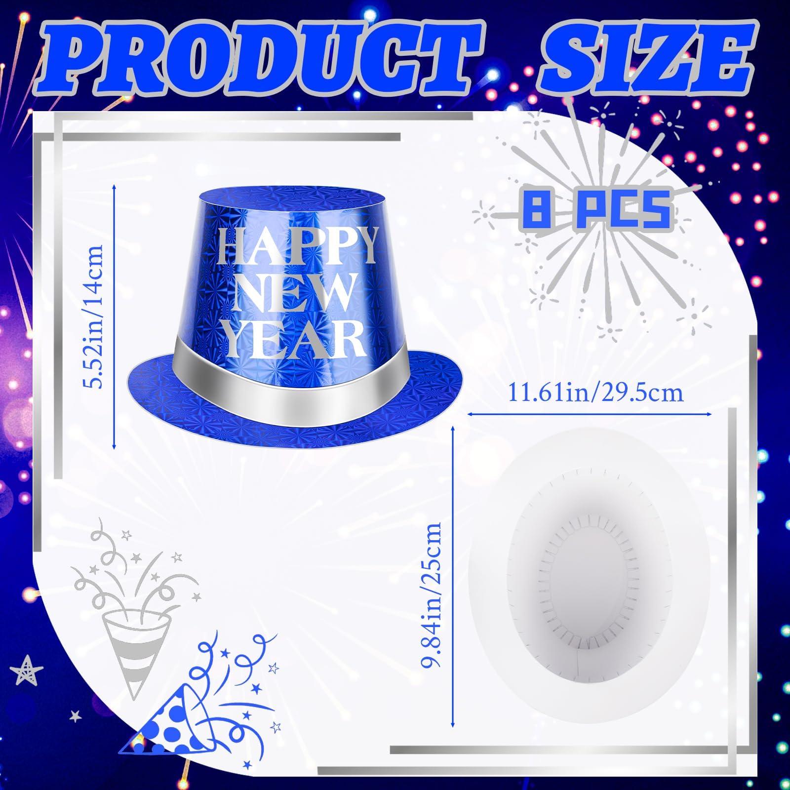 Denylo pro Silvester-Party-Zubehör, Glitzer-Papierhüte, Silvester-Hüte für Silvesterparty, Foto-Requisiten