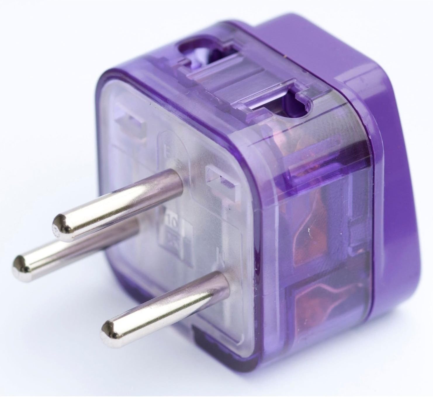 AC POWER TRAVEL ADAPTER PLUG FOR ISRAEL / WITH DUAL PLUG-IN PORTS AND SURGE PROTECTION / GROUNDED