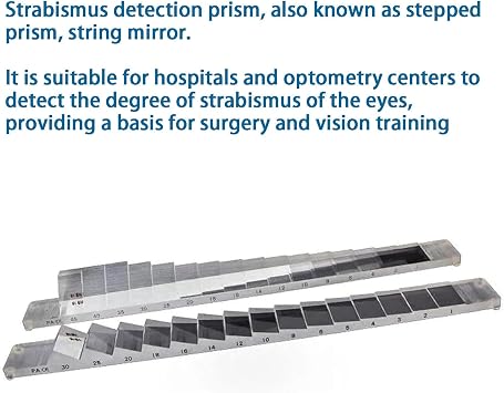 Optical Ophthalmic Prism Set, Strabismus Examination Kit with Horizontal (16) & Vertical (15) Eye Prism Bars for Ophthalmology Hospitals