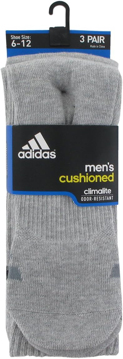 adidas Men's Cushioned Crew Socks (3-pair)