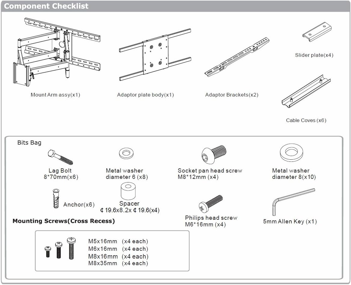 Promo Discount Up To 70% Off Universal Long 32 extension Articulating Wall Mount for Samsung, LG, Sony, Vizio 55, 65, 75 (16 or 24 stud) for LED TV