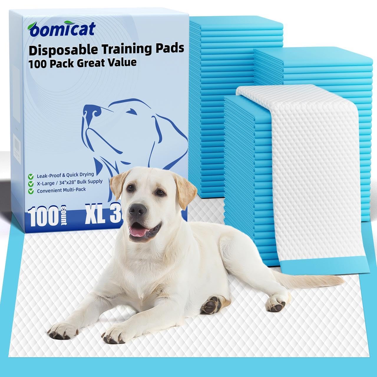Puppy Pads XL 100 Count Dog Pee Pads Extra Large 34x28 Pee Pads for Dogs X-Large Disposable Dog