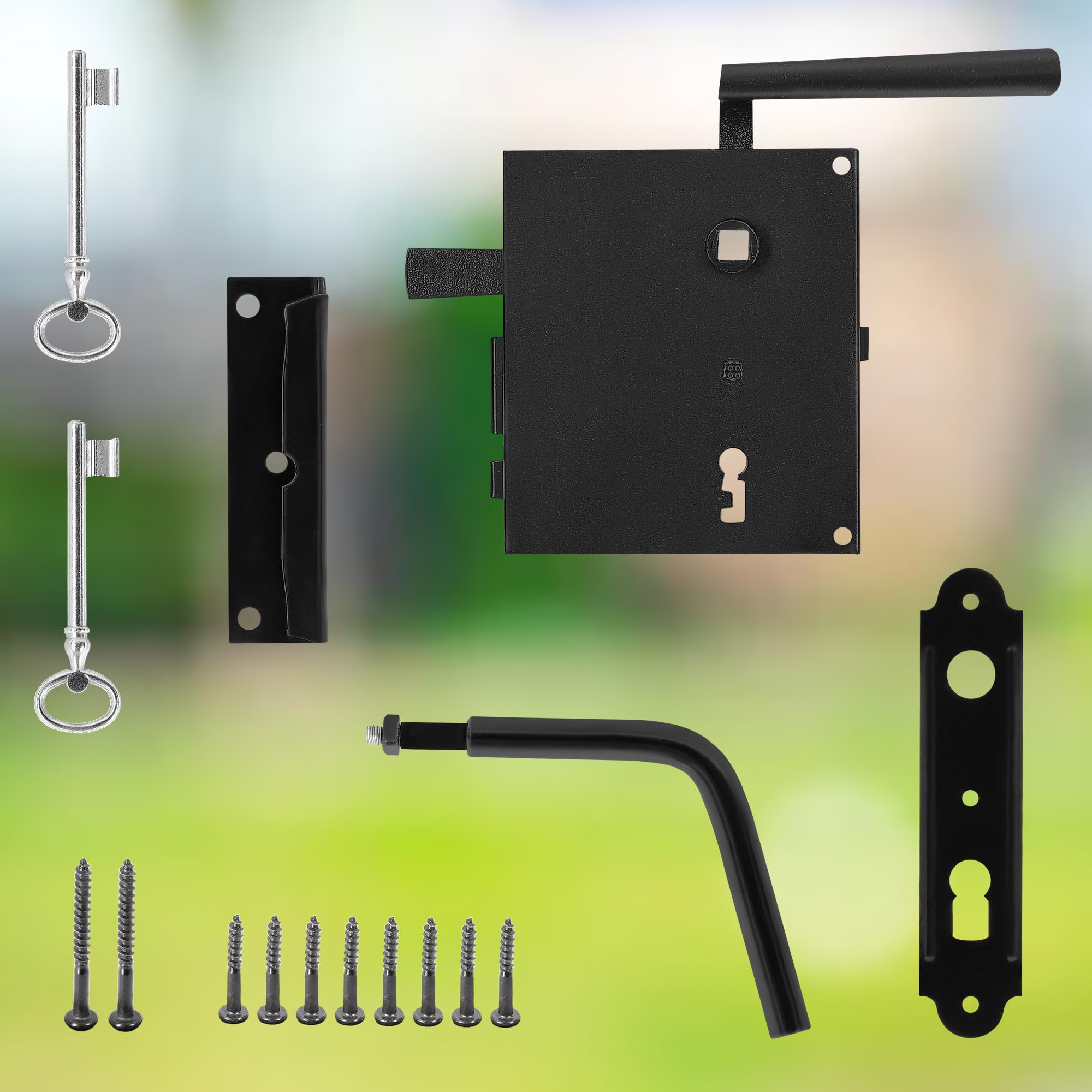 KOTARBAU® Kastenschloss 65mm Rechts Schwarz Pulverbeschichtet Stahl Rostfrei