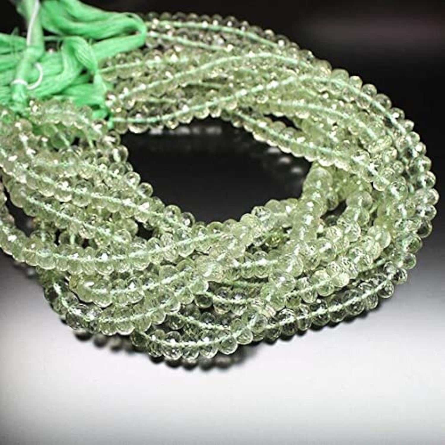 Perles améthyste verte 7mm en prasiolite véritable pour créer vos propres bijoux d'été