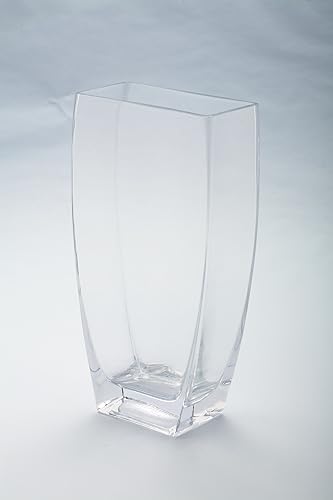 Miniatura 2 de Diamond Star Glass Florero rectangular cónico transparente de 6 "X3" X12"