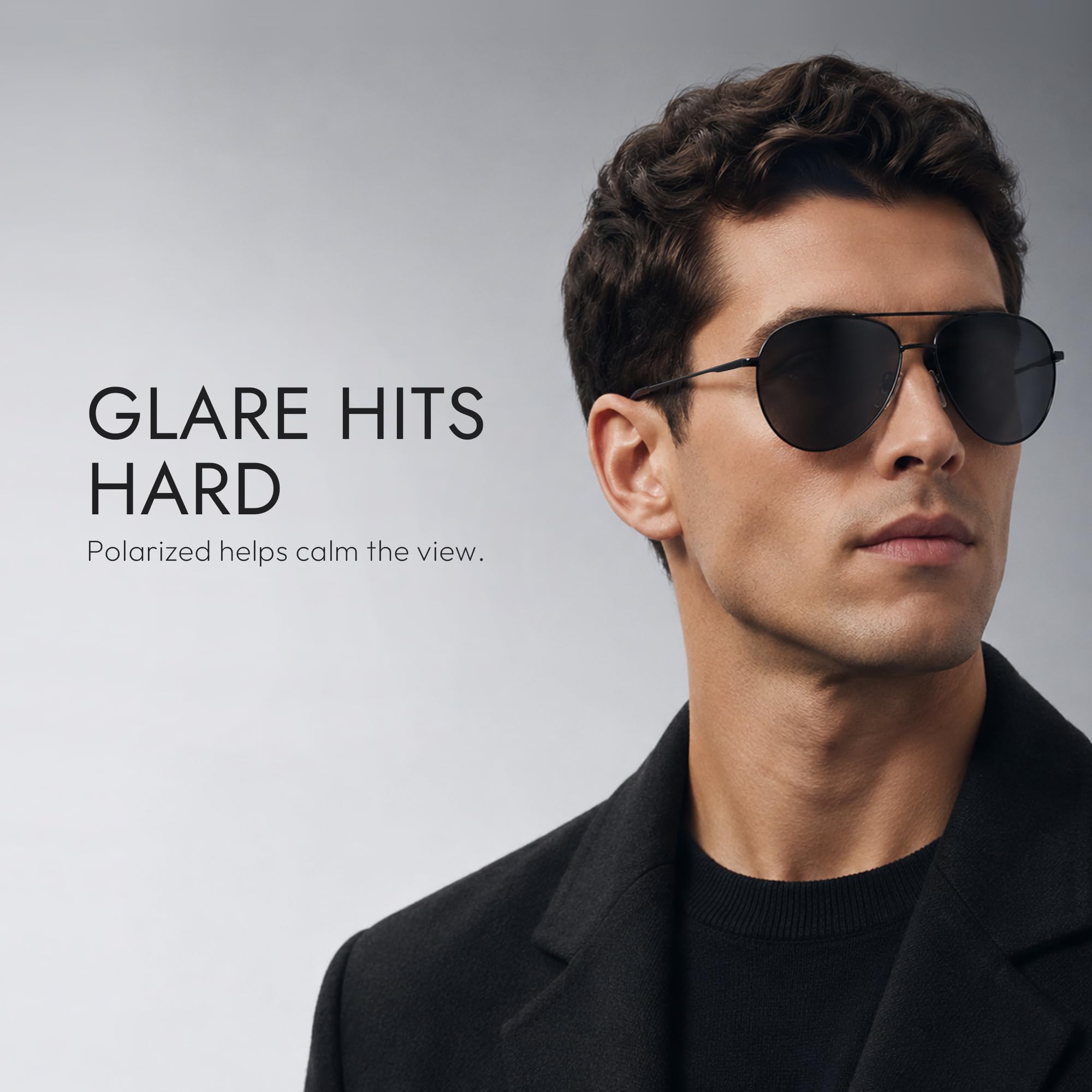 Eiuizah Occhiali da sole polarizzati Aviator per uomo, occhiali da sole con protezione UV per pesca e golf