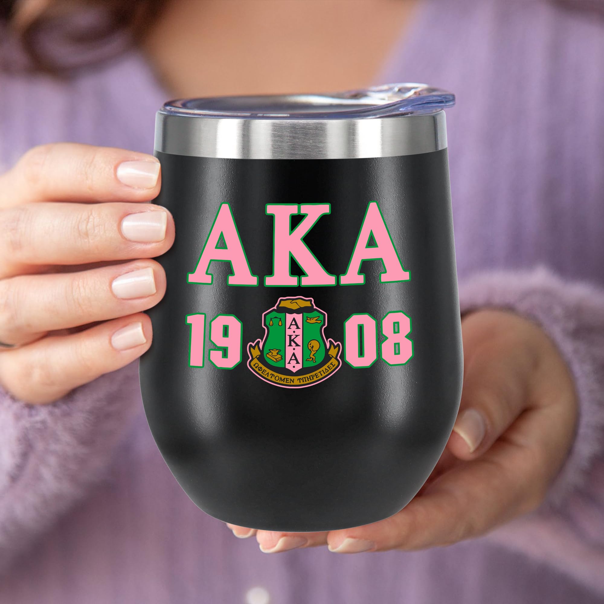 Amazon.com | KAIRA Aka Sorority Gifts for Women,Aka Umbrella Sorority,Aka  Party Gift,AKA 1908 Wine Tumbler 12oz Stainless Steel with Lid (Pack of 1):  Tumblers & Water Glasses