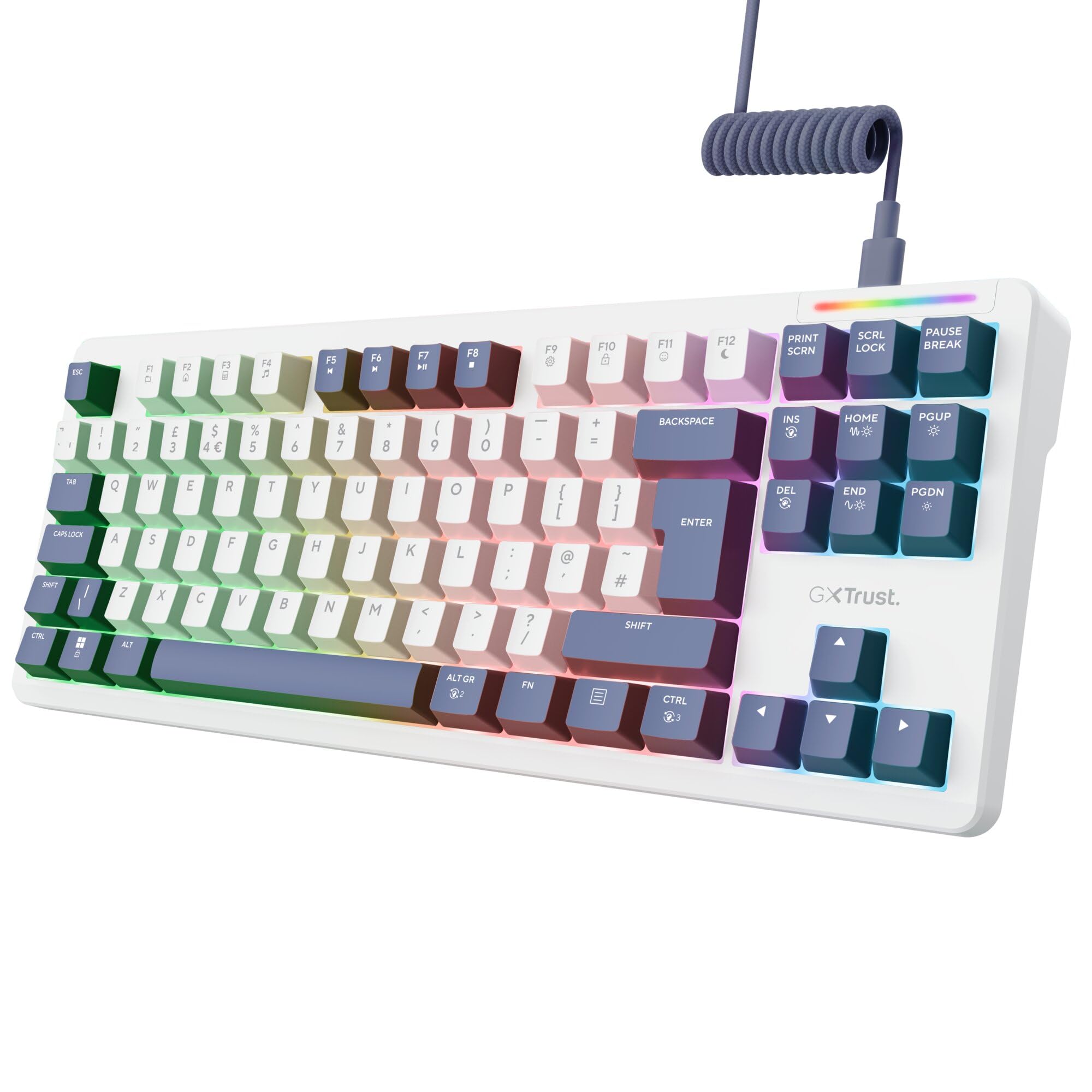 GXTrust 872 Xyra TKL Mechanical Keyboard Gasket Mount UK Layout, Hot Swappable Wired Gaming Creamy Keyboard 80%, RGB Backlit with Software, Custom Soft Feel Pre-lubed 5-pin Leobog Linear 60M Switches