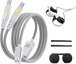 2-in-1 Controller Charging Cable for PS VR2 Controllers,Fast Charging Cords Nylon Braided Type-C Interface Ports,Great VR Gaming Controller Charging Accessories for Playstation VR2 Controllers