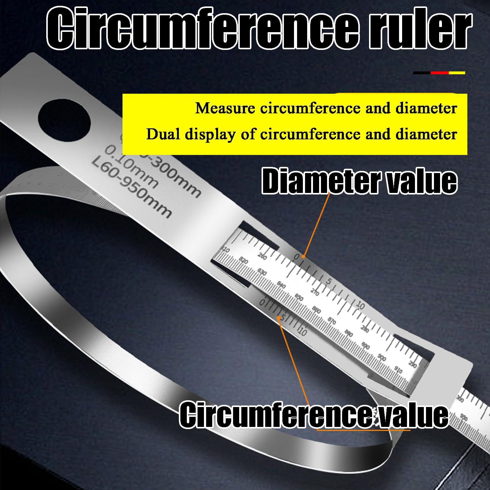 Regla De Circunferencia Vernier De 20-3300 Mm, Cinta Métrica De Circunferencia De Acero Inoxidable, Regla Para Medir Diámetros Y Circunferencias, Graduación De 2100-2400mm