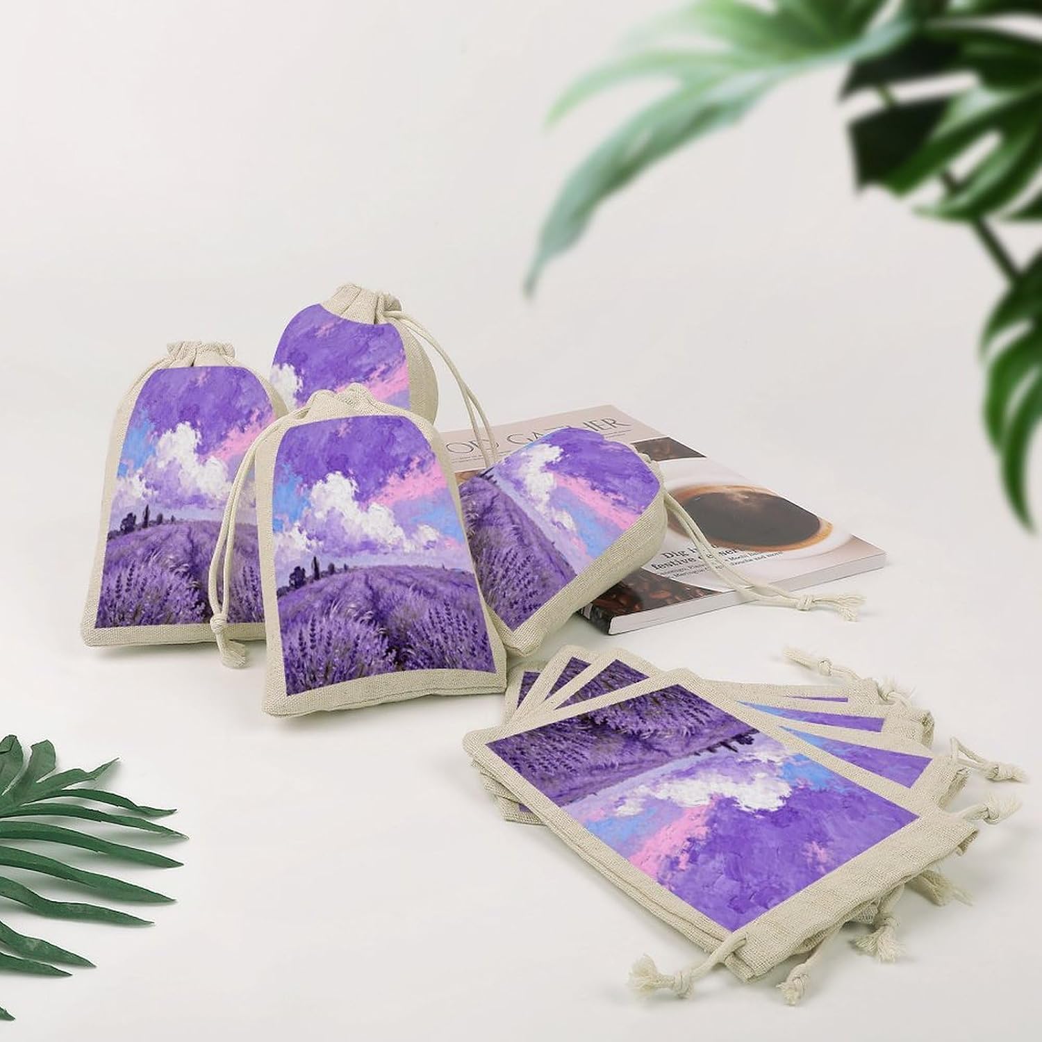 VstaDank Violet Sky Small Burlap Bags with Drawstring image 4