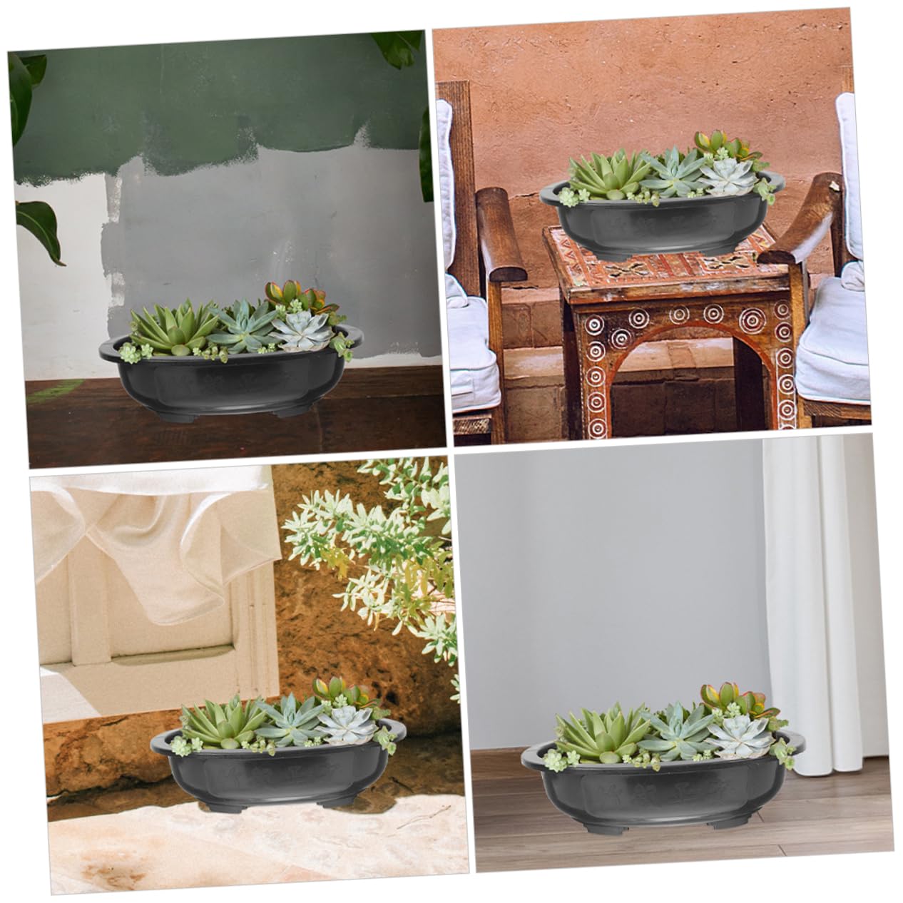 6pièces Jardinière Plastique Pots de Fleurs Ronds Drainants Petits Pots pour Plantes Intérieur Balcon et Jardin
