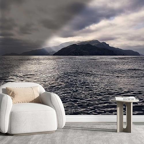 Papel De Paredes Decorativo Isla del Mar Adhesivo de Pared Costa Playa Paneles de Pared Nuevo Aspecto Nuevo (W) 137.8" X (H) 110"