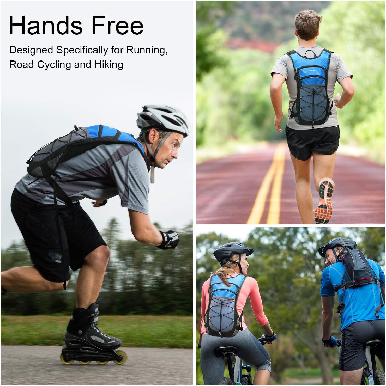 G4Free Cycling Hydration Pack Backpack with 2L Leak-Proof Water Bladder Lightweight Water Backpack Running Hiking Climbing Mountain Biking Jogging for Men Women