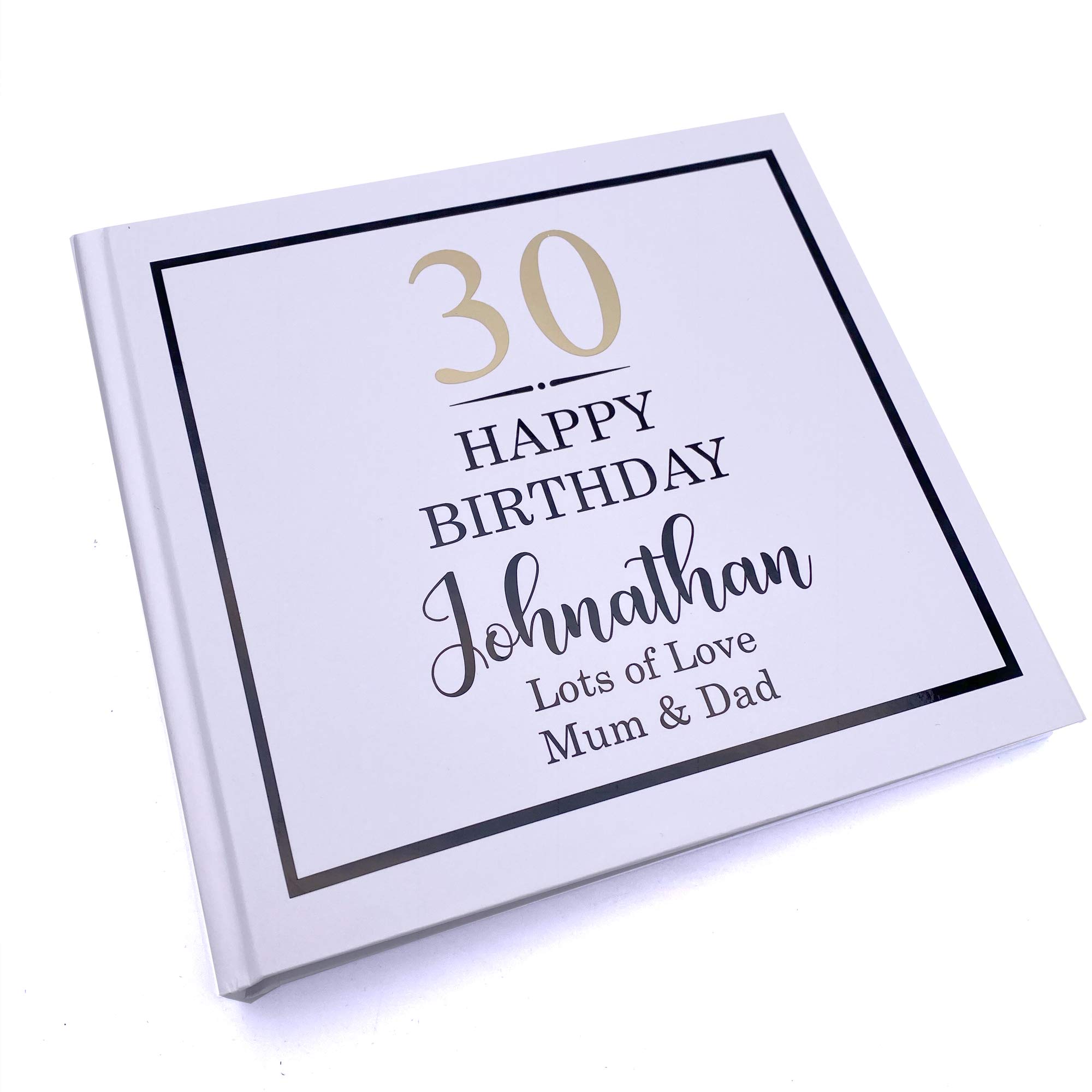 ukgiftstoreonline Personalised Gold and Black Birthday Photo Album Keepsake Gift Boxed 13th, 16th, 18th, 21st, 30th, 40th, 50th, 60th, 70th, 80th