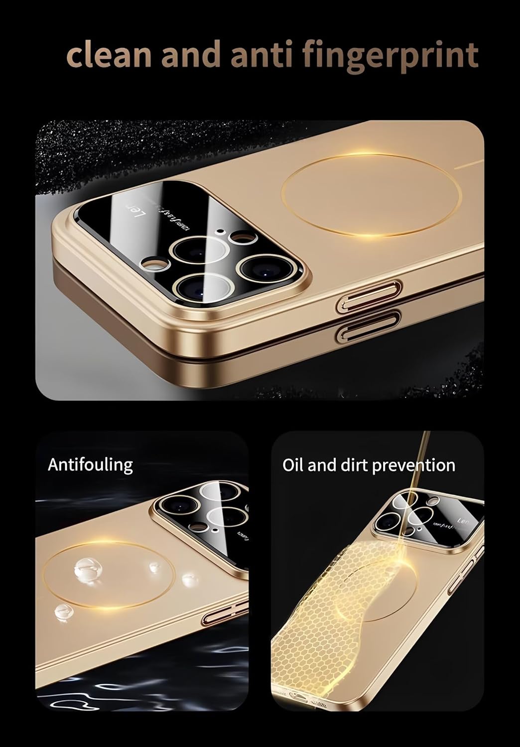 Magnetic for iPhone 15 Pro Max Case,Built-in Glass Camera Lens Protector,Compatible with MagSafe,Large Window Logo View Slim Matte Military Drop Protection Shockproof Dust-Proof Cover,(Orange) - Image 5