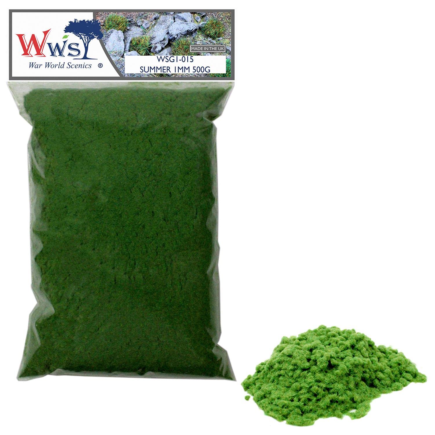 WWS War World Scenics WWScenics | 1mm Sommer Statische Grasfasern | 500g | WSG1-015 | Streugras für Modellbahn und Modellbau