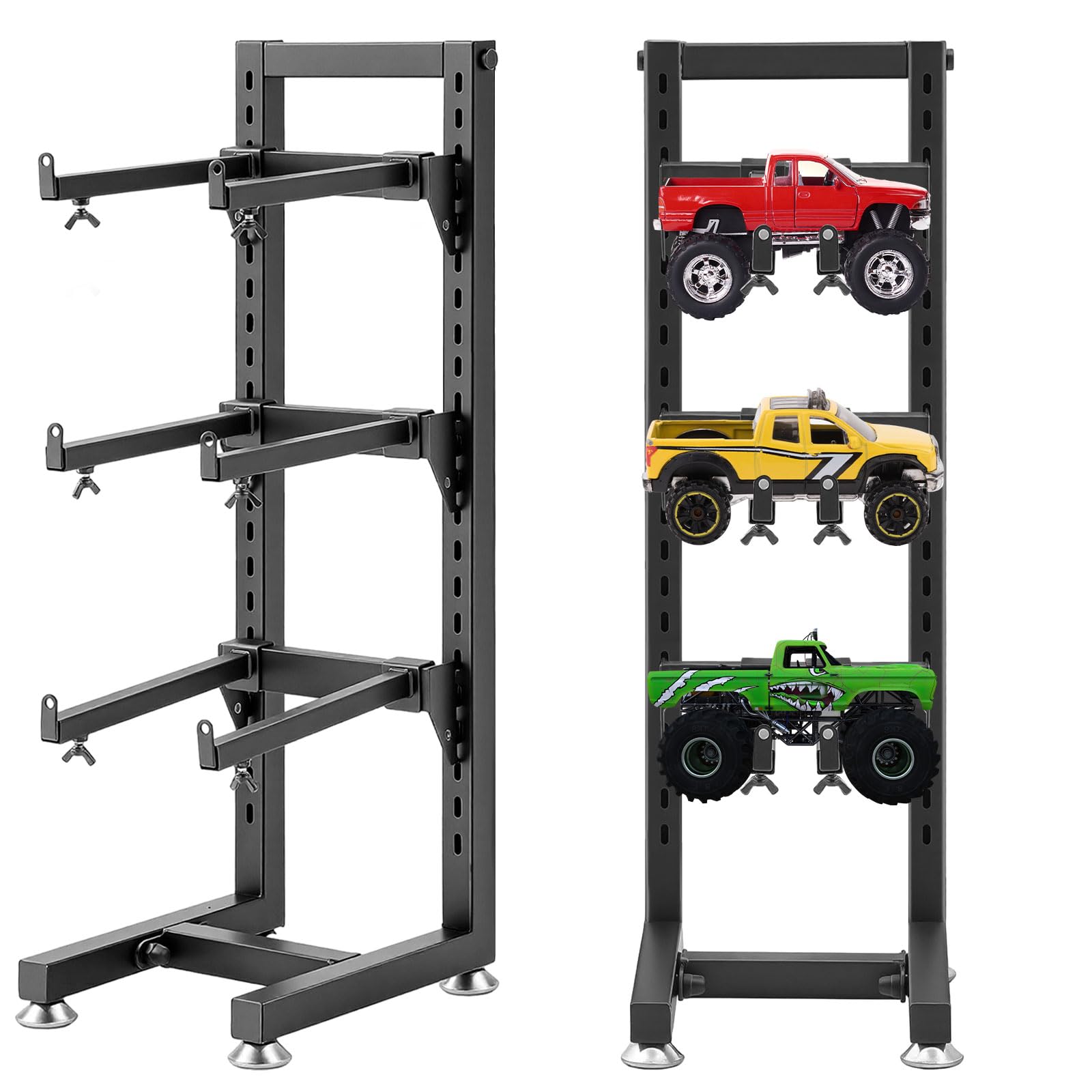 AceOrbit 3 Layer Rc Car Stand Wall Mount 8" x 9" x 24" Black Shelf