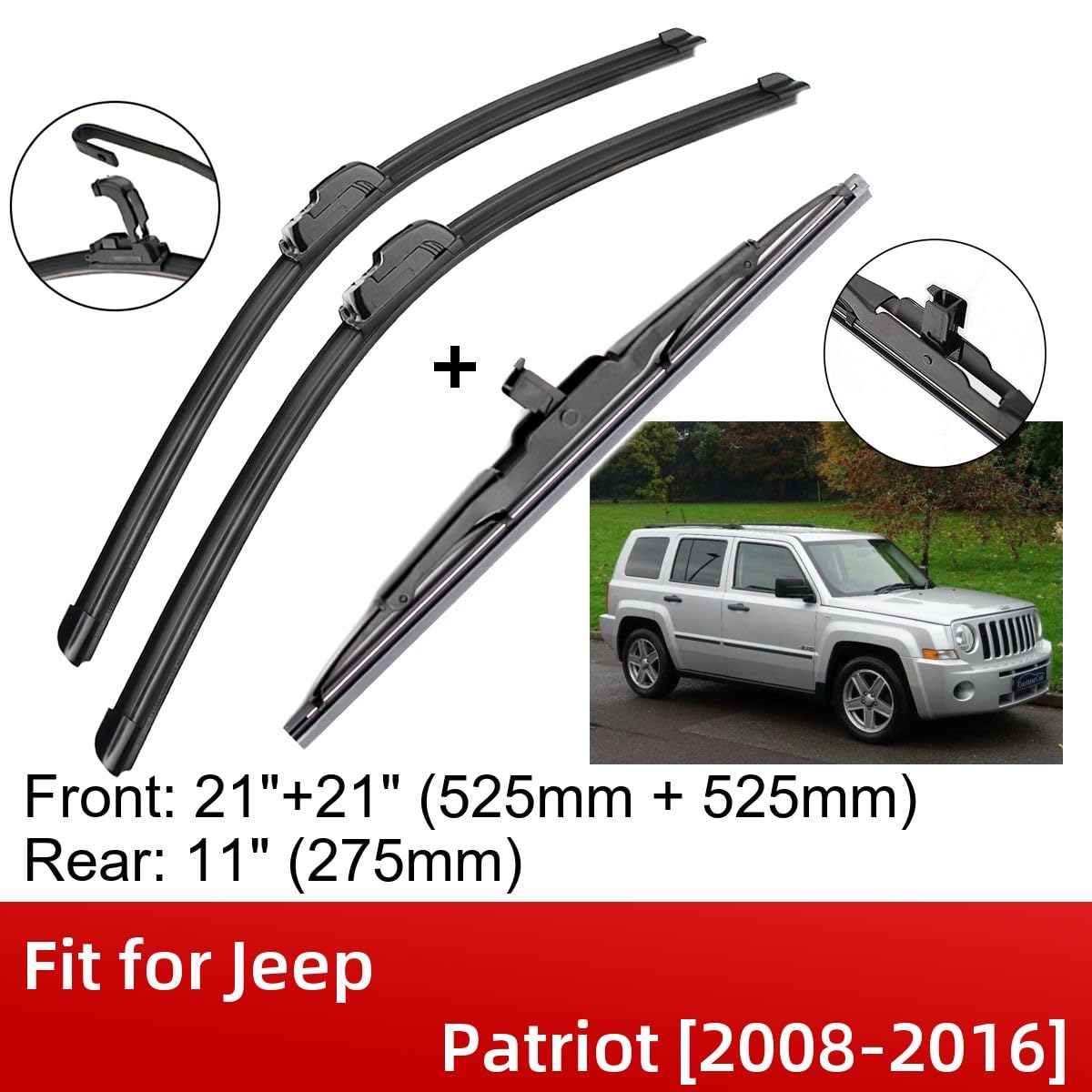 Front Windshield Wiper Blades For Jeep Grand Cherokee 1999-2010 & Patriot 2007-2017