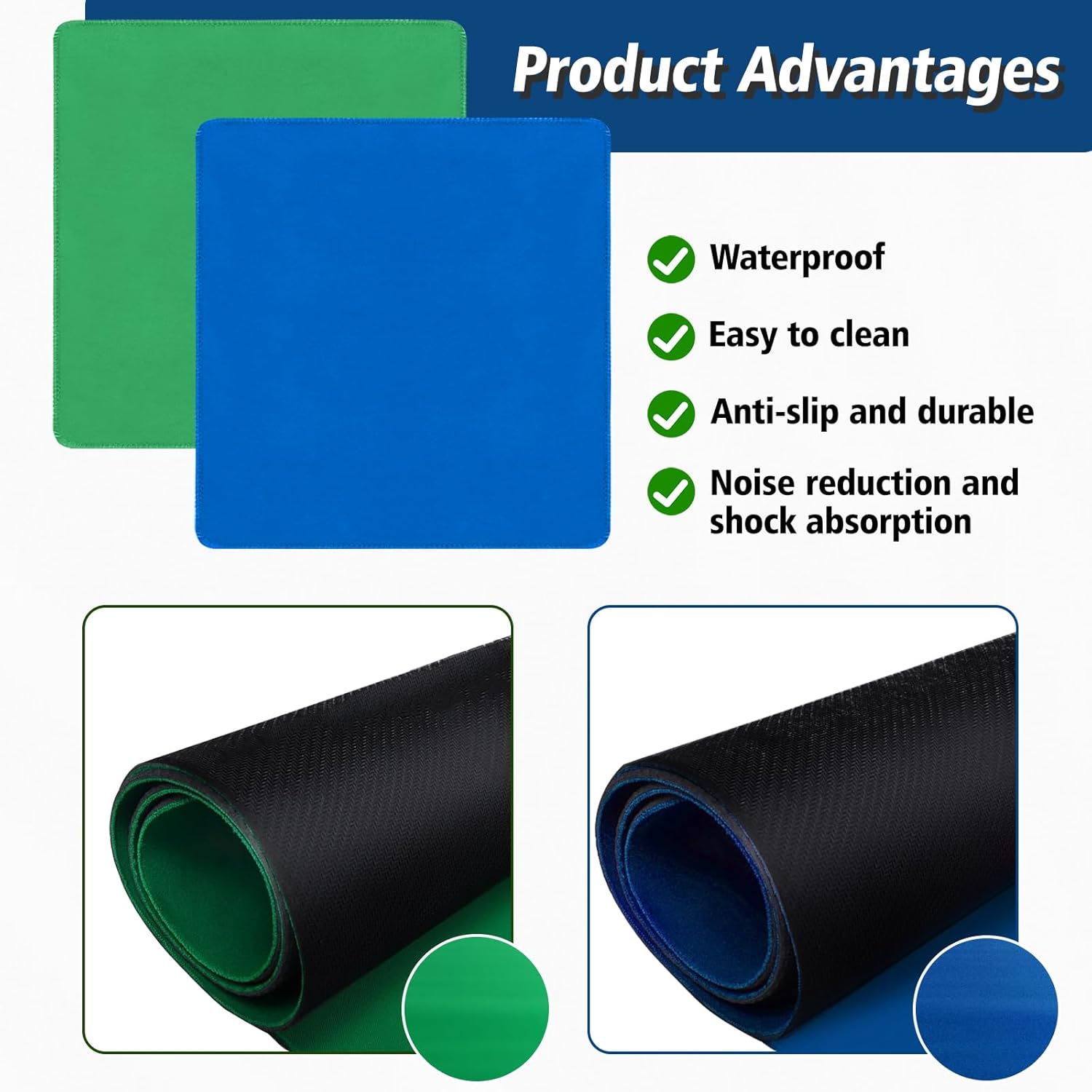 Mahjong Mat - Non-Slip Noise Reduction Gaming Mat 31.5x31.5 Inch for Mahjong/Poker/Board Games/Card Games/Dominoes (2 Sets