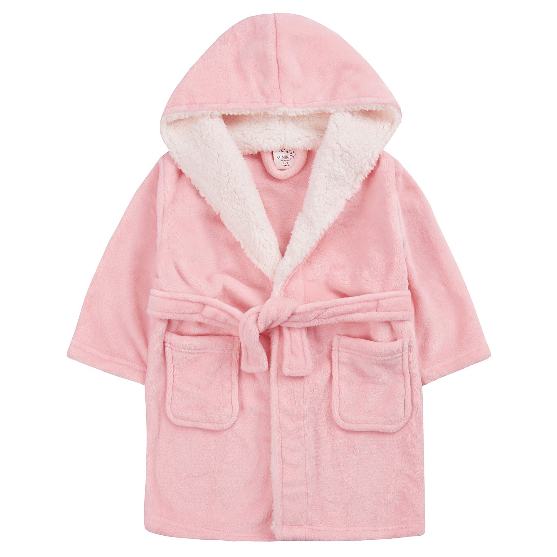 Evotex Trading Girls/Childrens Coral Plush Hooded Fleece Kids Robe Dressing Gown Age 2/3 Years