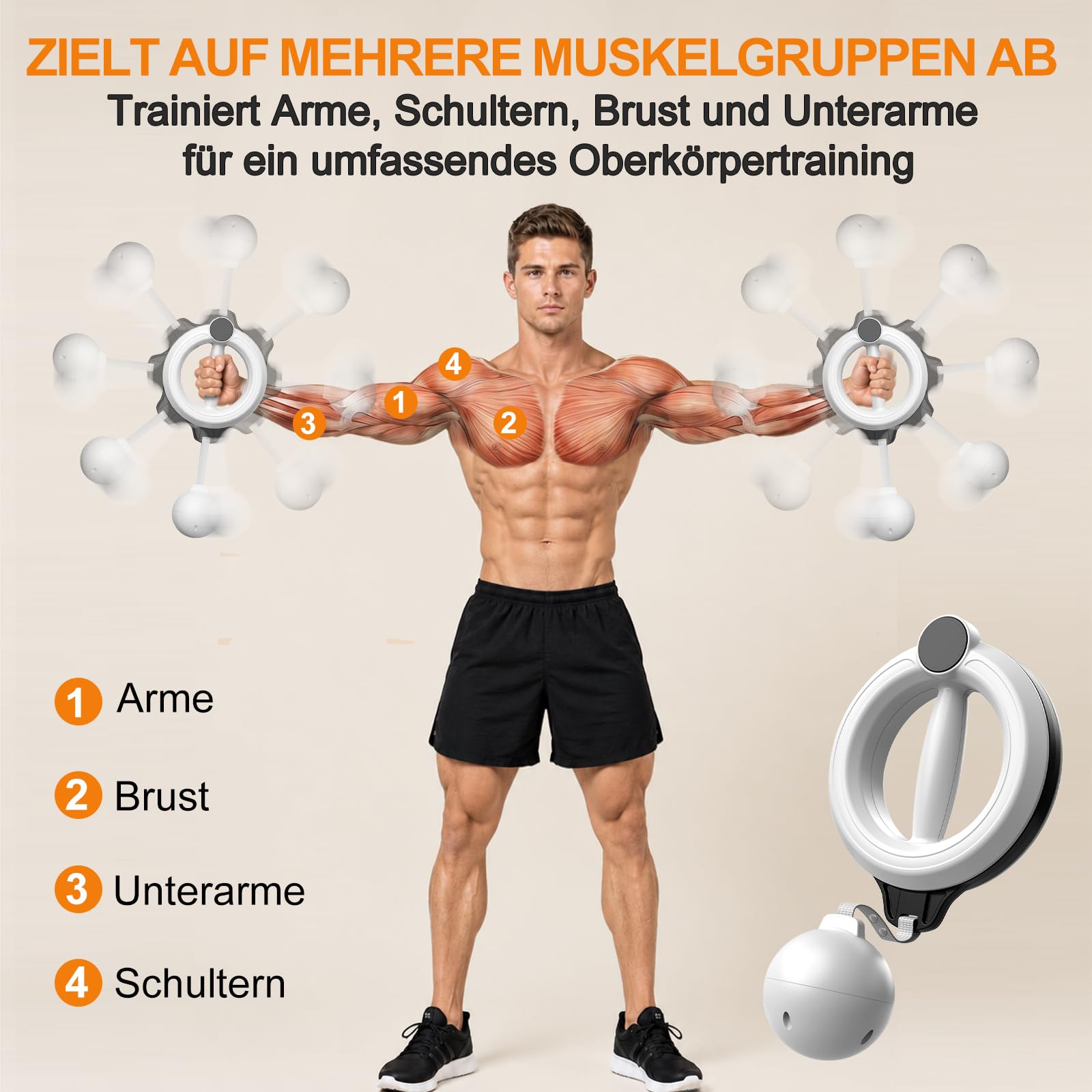 Infinity Arm Hoop, 360° Unterarmtrainer, Armtrainer für Brust, Schultern, Armmuskeln, portabler Twister Armtrainer für Heim & Fitnessstudio Workouts, geeignet für Einsteiger & Profis, Männer & Frauen