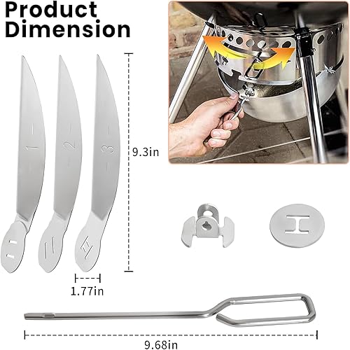 Miniatura 3 de Kit de sistema de limpieza con un solo toque de 22.5 pulgadas, herramienta de eliminación de cenizas de acero inoxidable, compatible con piezas de